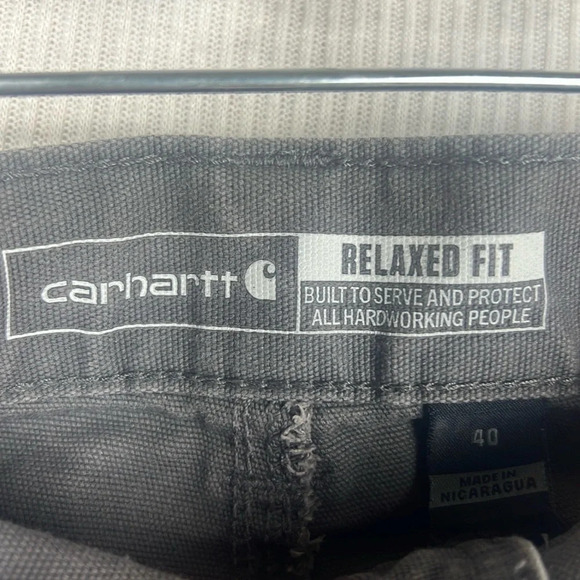 Carhartt Rugged Flex Fit Canvas Work Shorts Mens Size 40 Relaxed Fit Gray FLAWS - Picture 6 of 14